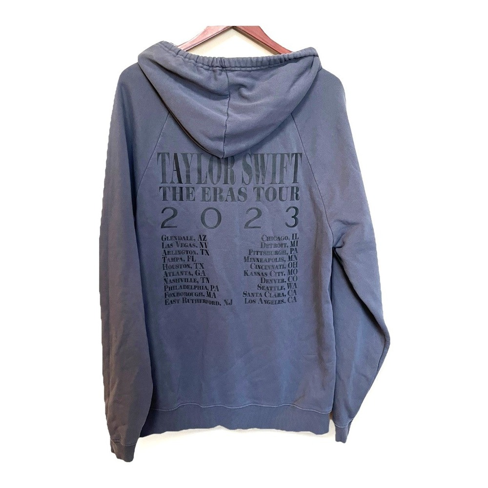 TAYLOR SWIFT Eras Tour Grey Hoodie Medium Oversized Sweatshirt Concert Merch